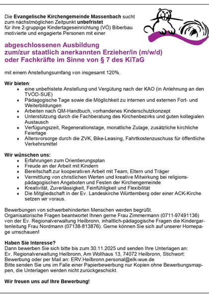 Stellenausschreibung Biberbau