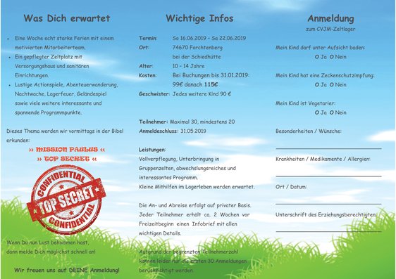 Zeltlager 2019 Flyer - Seite 2